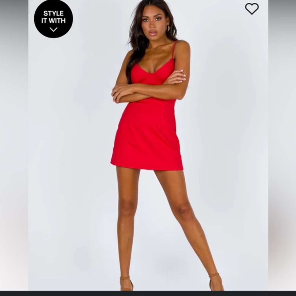 Princess Polly Red Novella mini body-con dress in red size 2